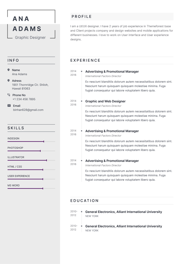 Resume Template Vanguard